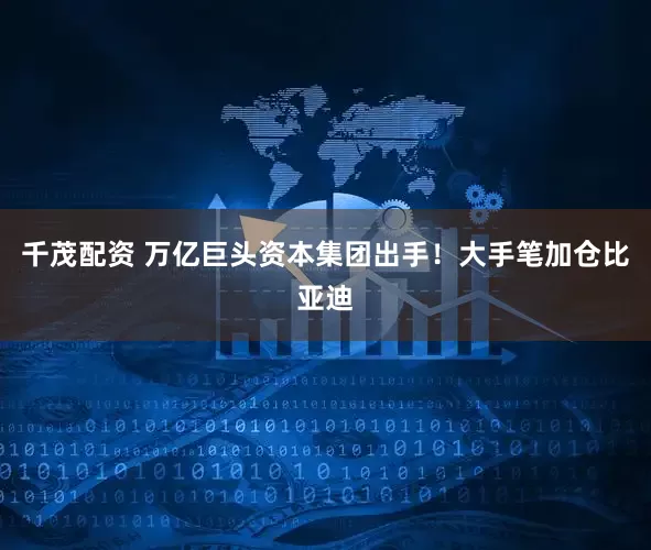 千茂配资 万亿巨头资本集团出手！大手笔加仓比亚迪