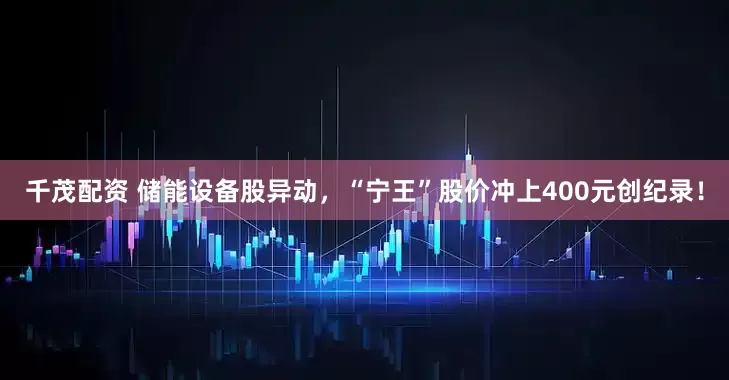 千茂配资 储能设备股异动，“宁王”股价冲上400元创纪录！